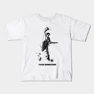 Bruce Springsteen The Boss Watercolor Splatter 02bw Kids T-Shirt